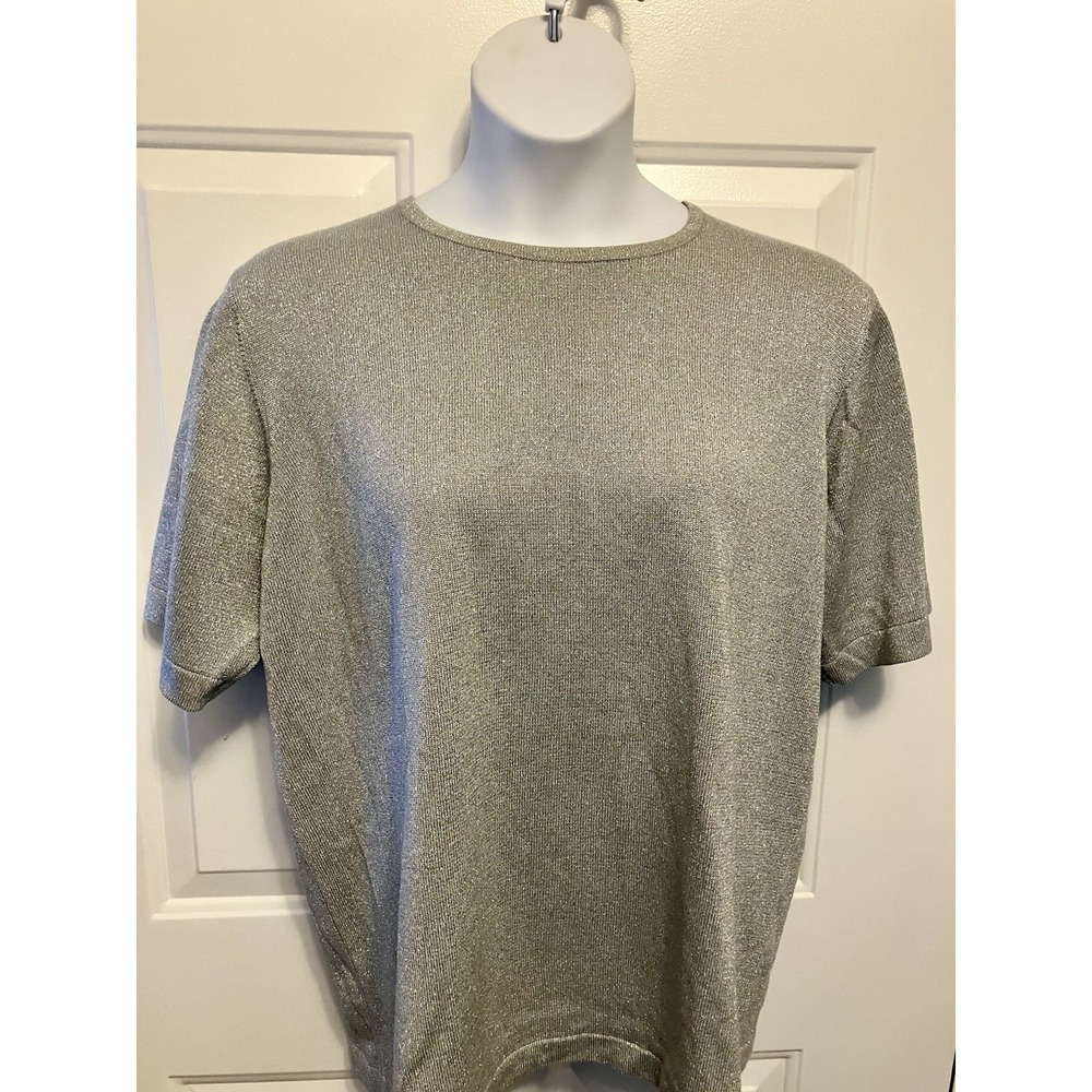 Outlander Woman Silver Sweater Plus Size 1X Holiday Sparkle Women’s